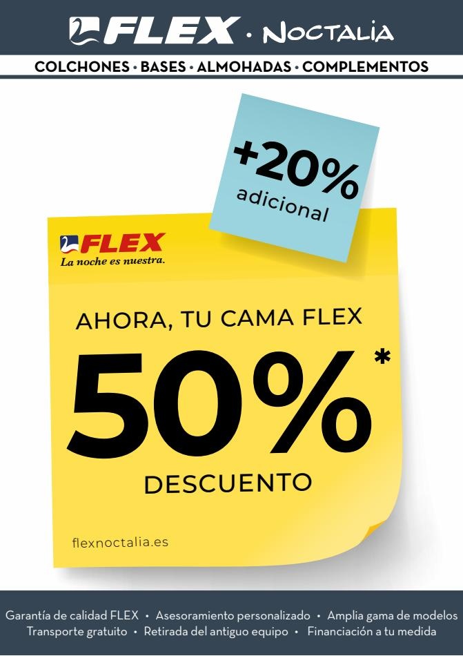 Flex Noctalia Ahora, tu cama FLEX 50% DESCUENTO + 20% adicional