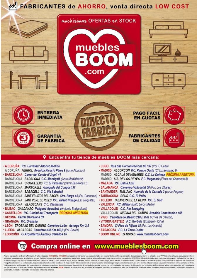 Muebles Boom Precios low cost 