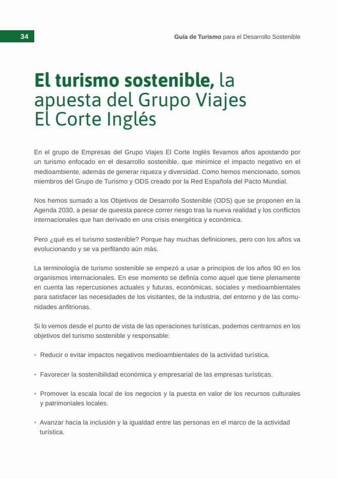 Viajes El Corte Inglés Turismo Sostenible
