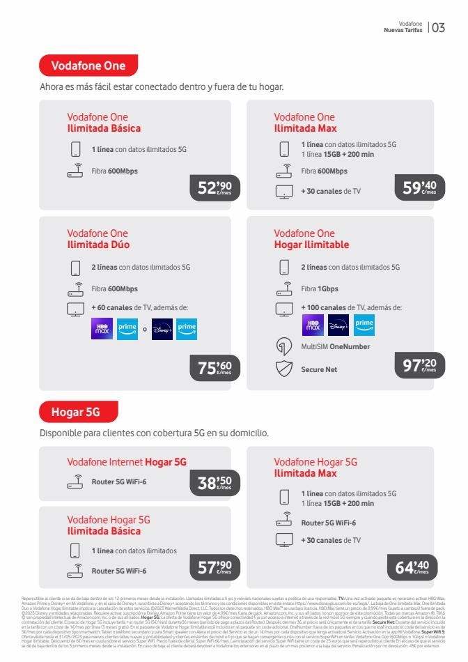 Vodafone Ofertas especiales ofertas