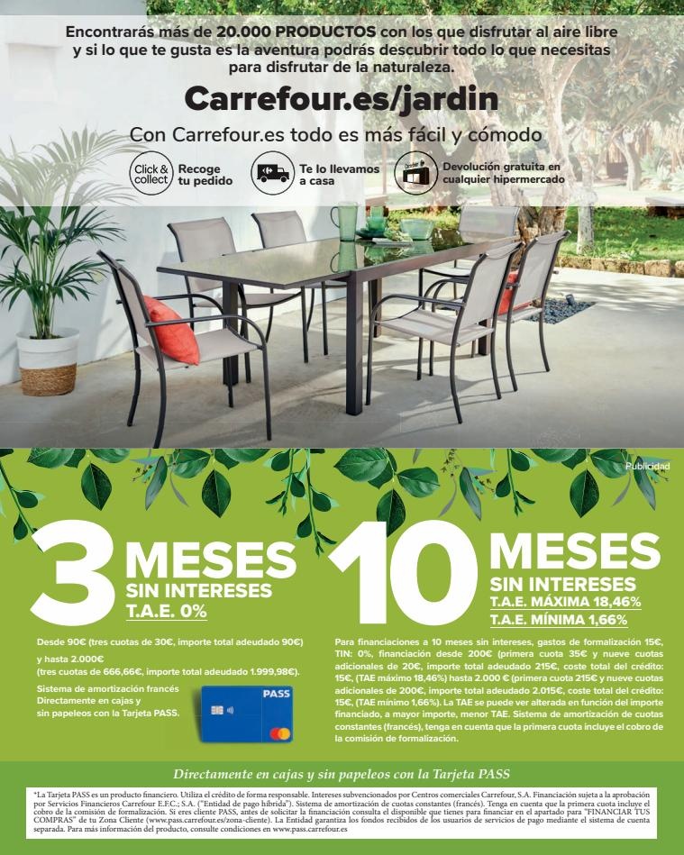 Carrefour JARDIN (Conjuntos jardín, sillas playa, piscinas, plantas y barbacoas)