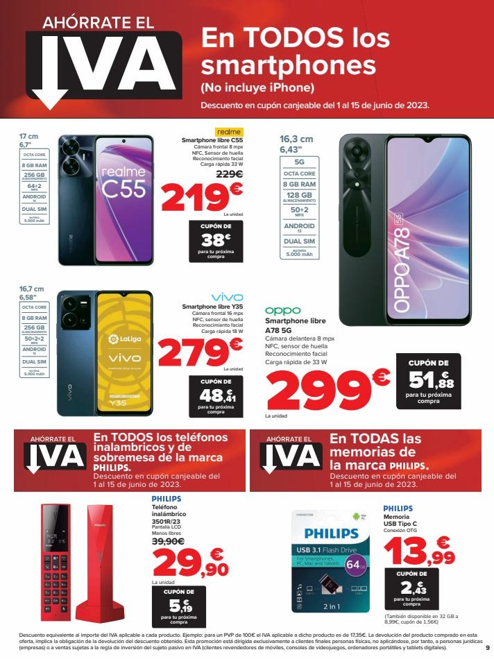 Carrefour AHORRATE EL IVA (Tv, smartphones, tablets y electrodomésticos )