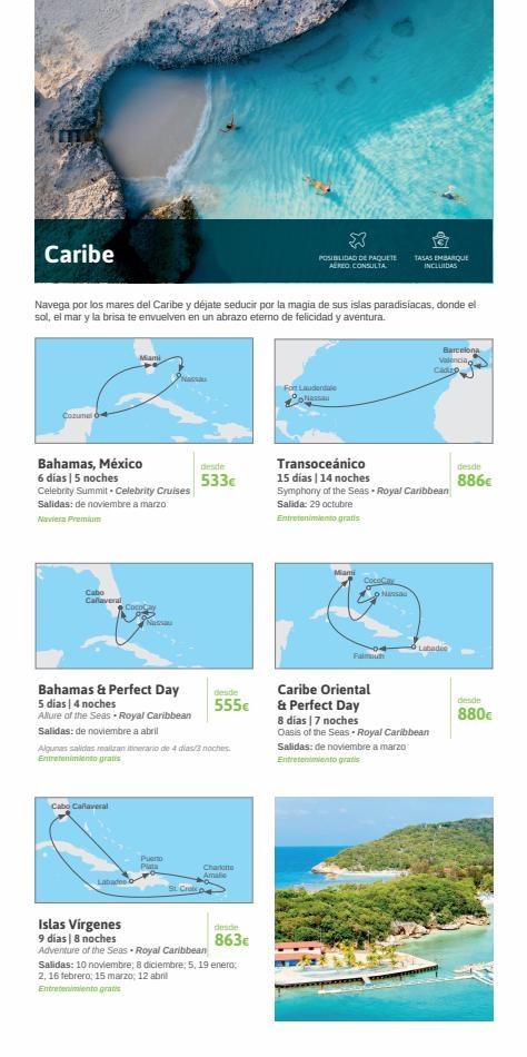 Viajes El Corte Inglés Cruceros marítimos invierno ofertas