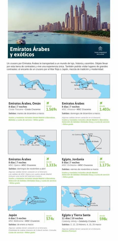 Viajes El Corte Inglés Cruceros marítimos invierno ofertas