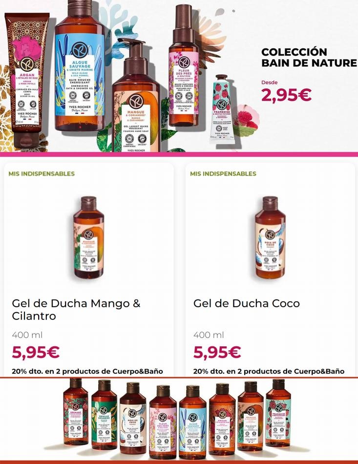 Yves Rocher 20% dto productos de Cuerpo&Baño