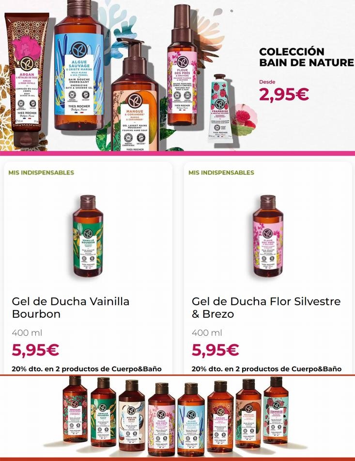 Yves Rocher 20% dto productos de Cuerpo&Baño