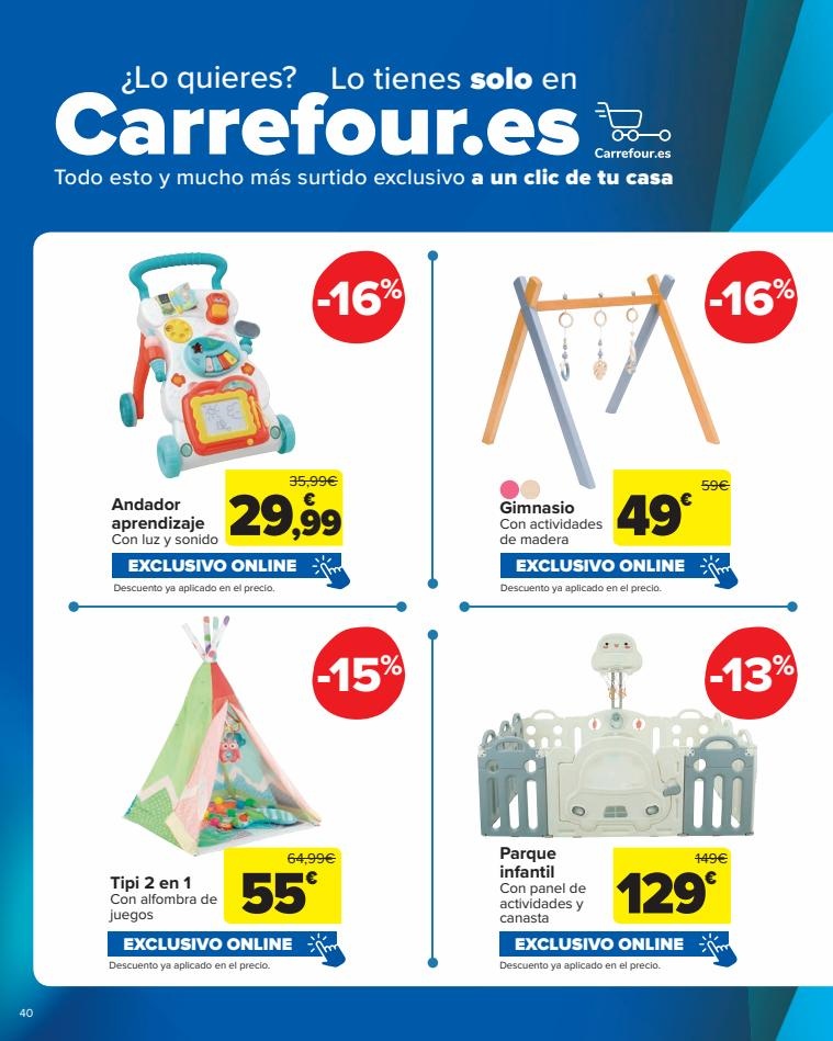 Carrefour BEBE (Pañales, alimentación, sillas, ropa y accesorios)